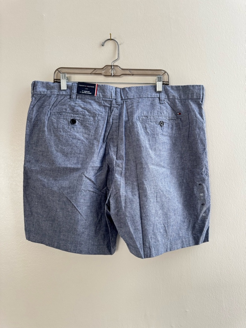 Tommy Hilfiger 40” Chambray Blue Shorts Men’s NWT 7” inseam - Picture 5 of 6
